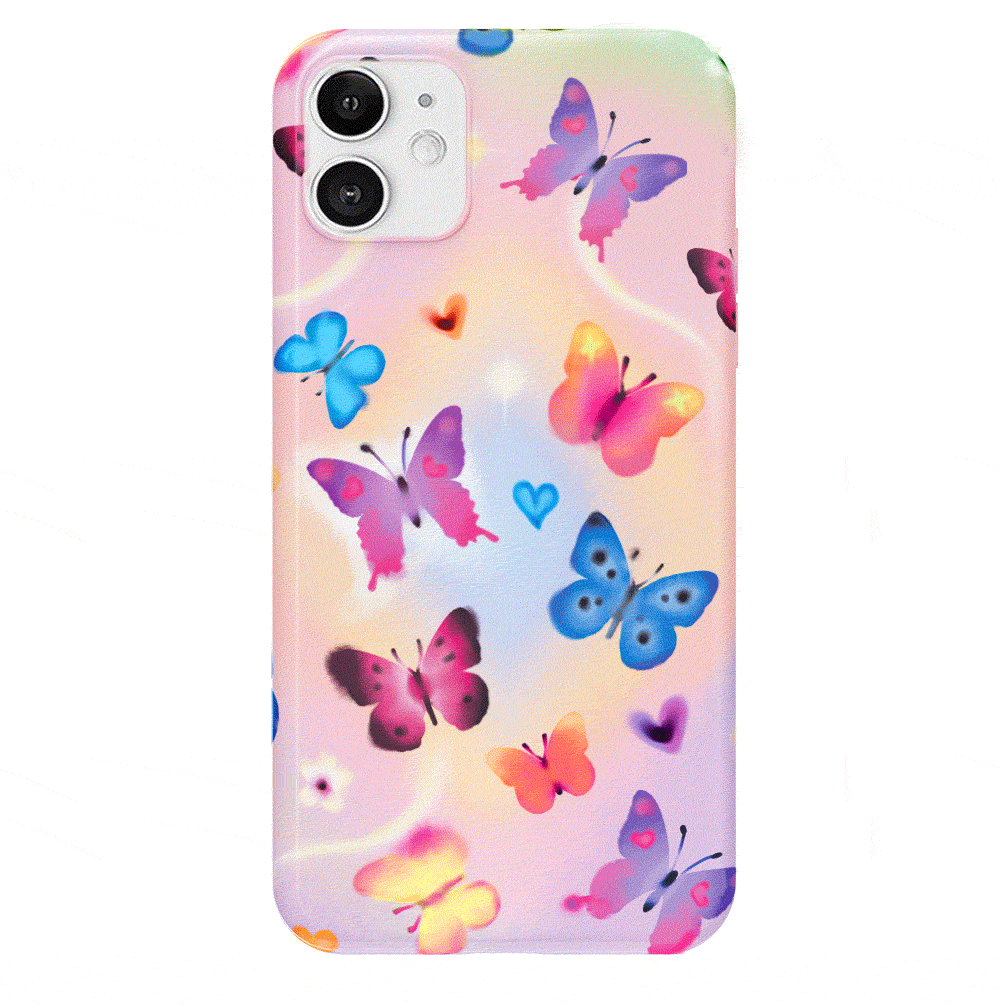 Aura Butterfly iPhone Case - Elegant Floral Design Protective Cover for iPhone 12/13/14/15 Pro Max - Perfect for Everyday Use, Travel & Special Occasions