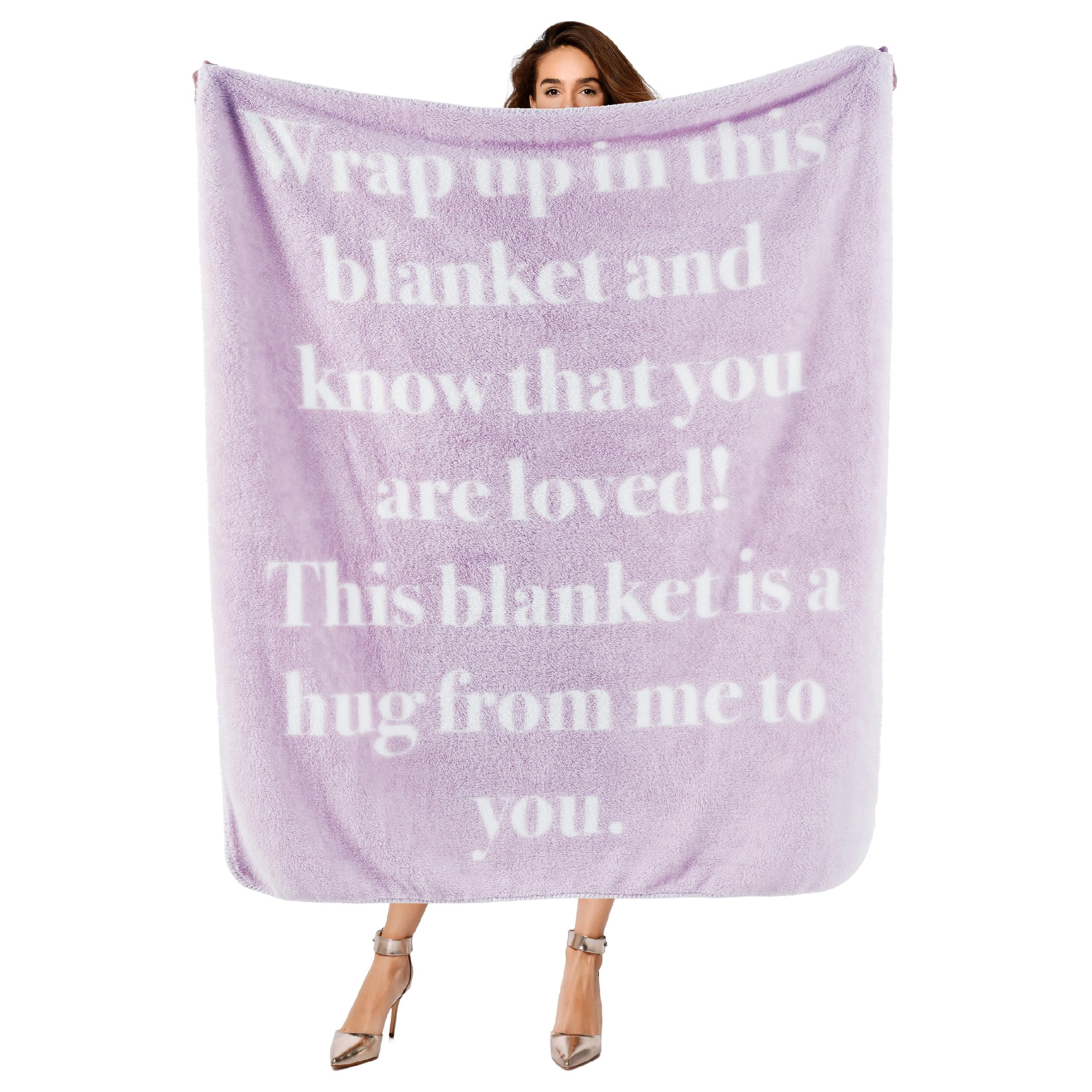 Bedsure Purple Inspirational Throw Blanket for Women - 50x60 Inch Soft Healing Blanket with Uplifting Words, Perfect Get Well Gift for Surgery Recovery, Cancer Care, Elderly & Adults - Ideal for Comfort, Relaxation & Emotional Support at Home or Hospital