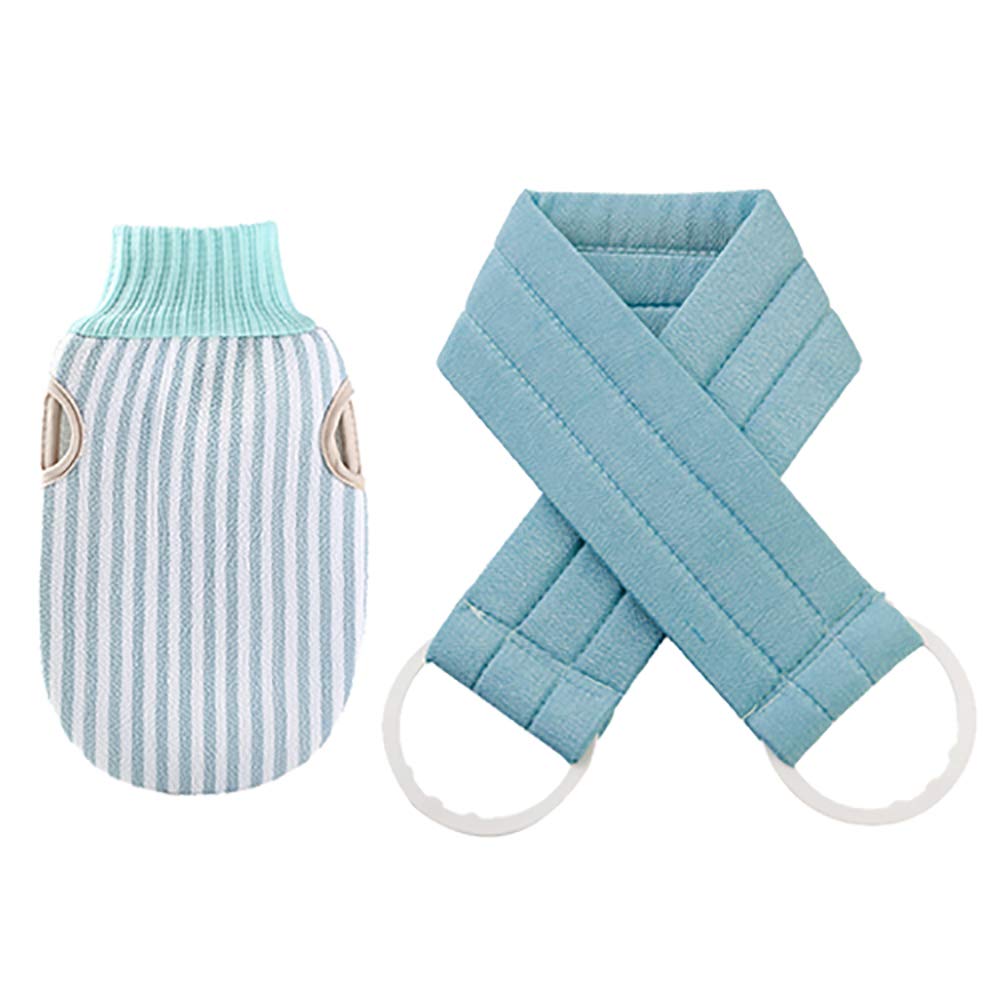 Exfoliating Back Scrubber Gloves Set - 2 Pack Bath Shower Mitts for Deep Cleansing & Dead Skin Removal - Perfect for Spa, Exfoliation & Sensitive Skin Care
