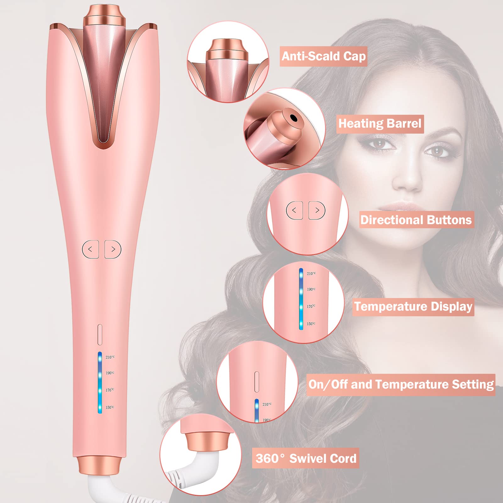 Automatic Curling Iron for Hair Styling - Fast Heating 1