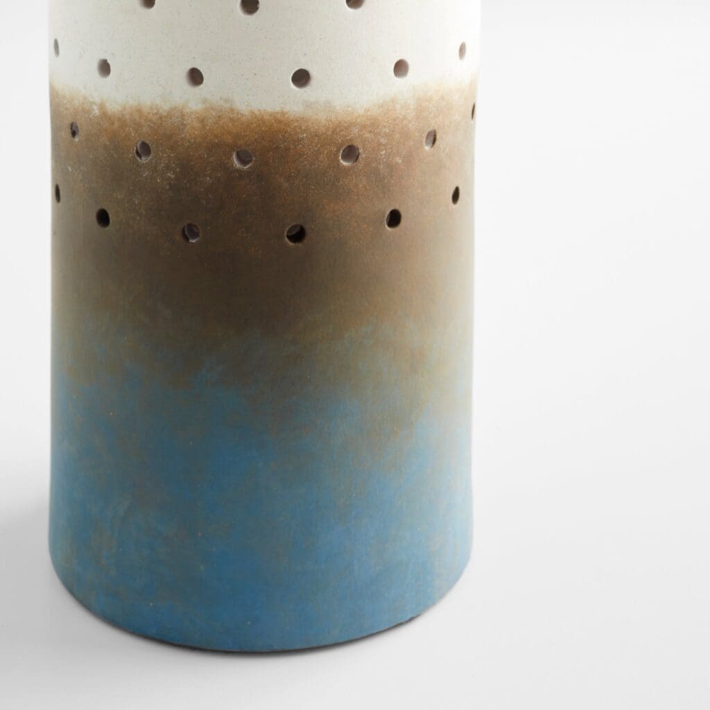 Cyan Design 11546 Paralos Ombre Vase - Large Grey and Navy Ombre Handmade Ceramic Vase for Home Decor, Wedding Centerpiece, Living Room & Dining Table Decoration