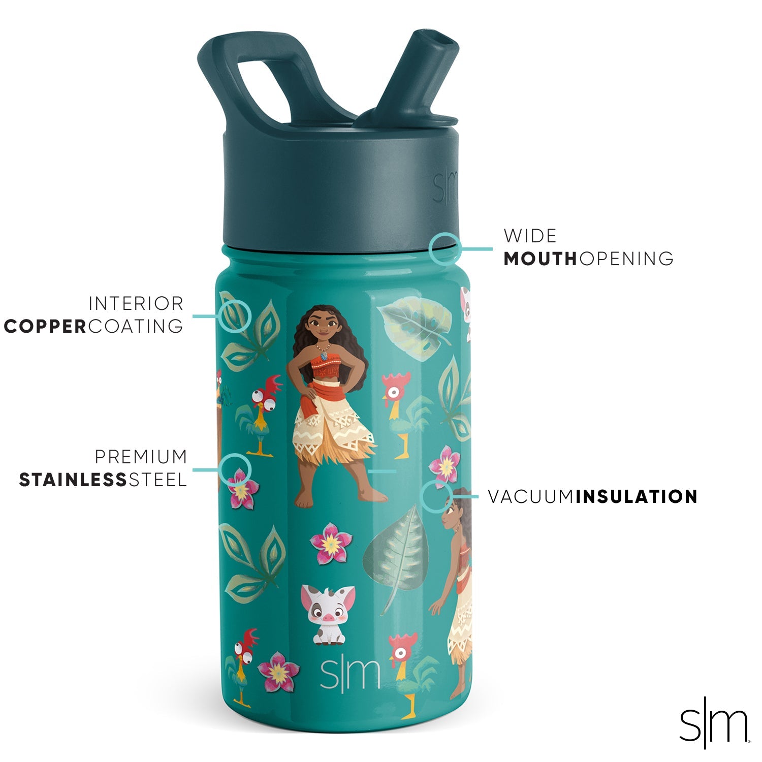 Summit Kids Water Bottle with Straw Lid - BPA Free, Leak Proof, Insulated Stainless Steel Bottle for School, Sports & Outdoor Activities