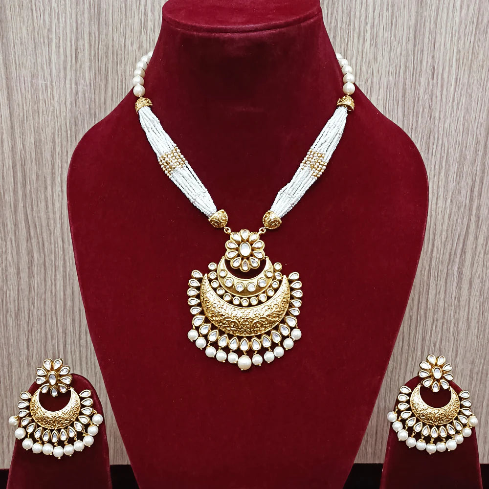 Elegant Gold Plated Royal Kundan Pendant Set (D291) - Perfect for Weddings, Parties & Special Occasions