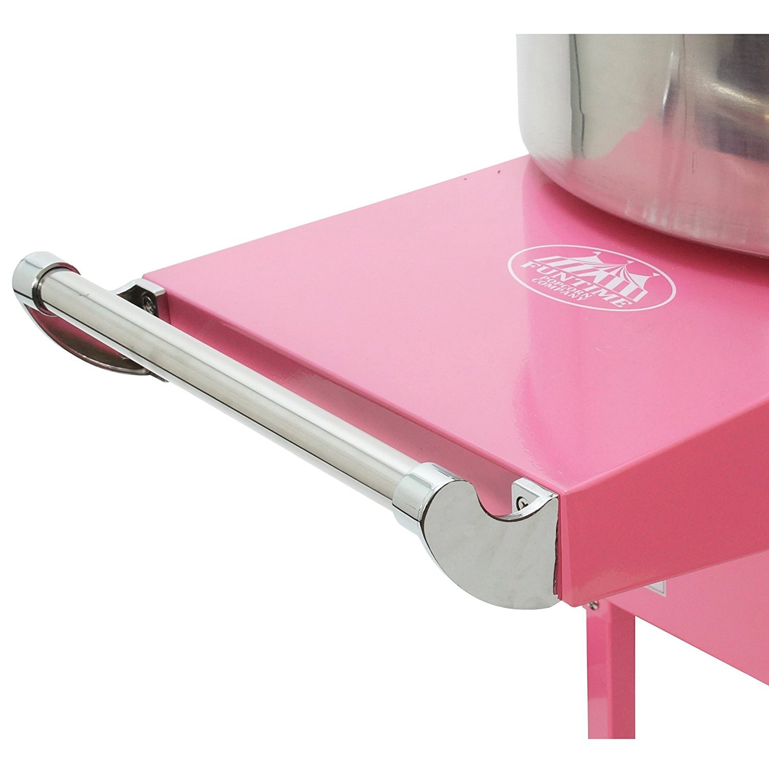Funtime FT1000CCK-P Pink Cotton Candy Machine with Wheels - Commercial Candy Floss Maker for Parties, Events, and Carnival Use - Portable Mobile Cart for Home & Business