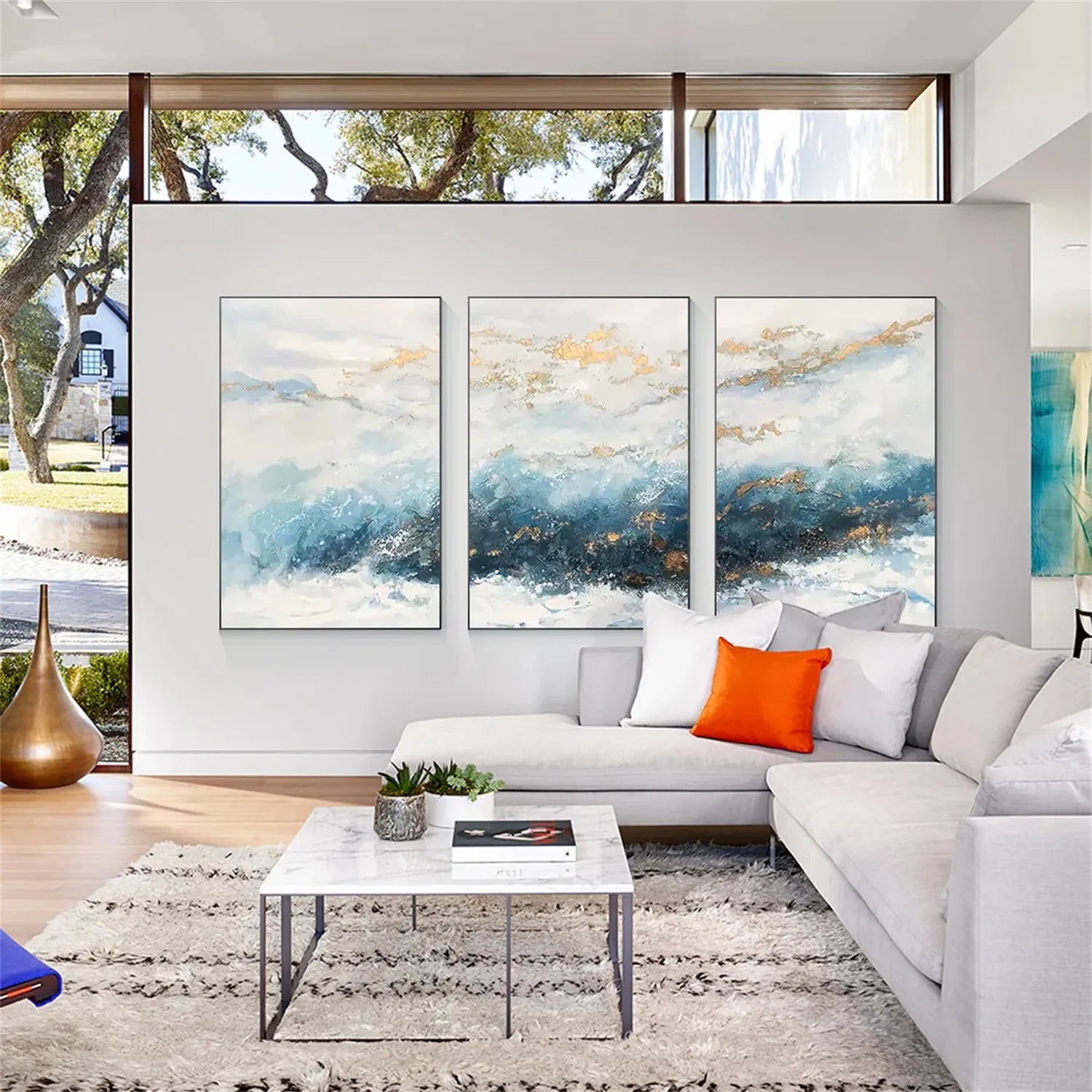 Abstract Painting Set of 3 - Modern Canvas Wall Art #AB229 | Perfect for Living Room, Bedroom & Office Decor