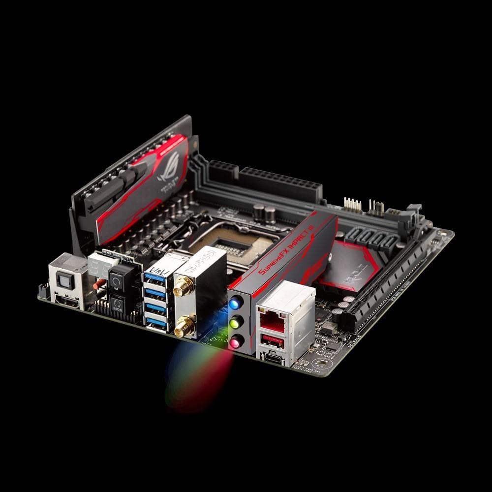 ASUS MAXIMUS VIII IMPACT Z170 Mini ITX Gaming Motherboard - LGA 1151 Socket, DDR4, M.2 Support - Perfect for Compact Gaming PC Builds & High-Performance Systems