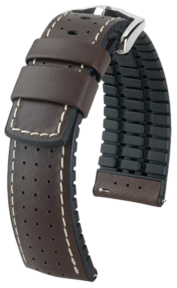 Hirsch Genuine Leather Watch Strap - Tiger Brown 22mm for Men | Premium Replacement Band for Smartwatches & Classic Timepieces | Ideal for Business, Casual & Outdoor Wear