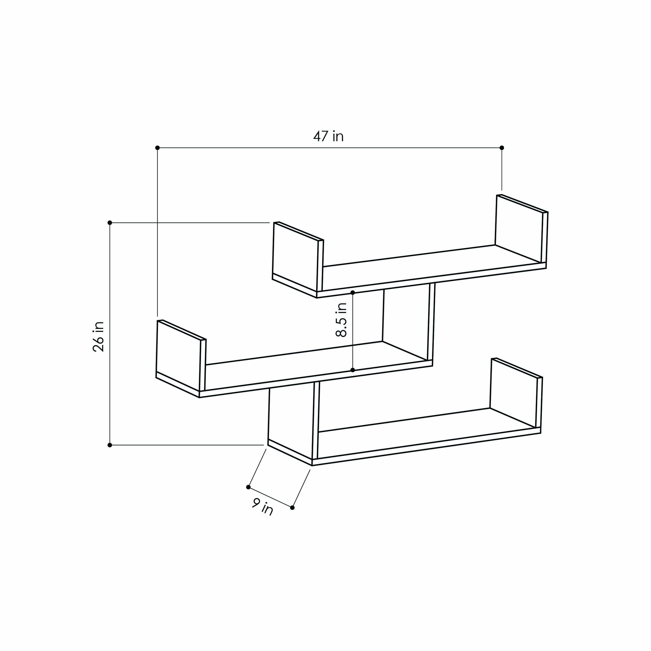 Modern Mocha Wall Shelf 26x47 Inches - Home Storage for Living Room & Bedroom