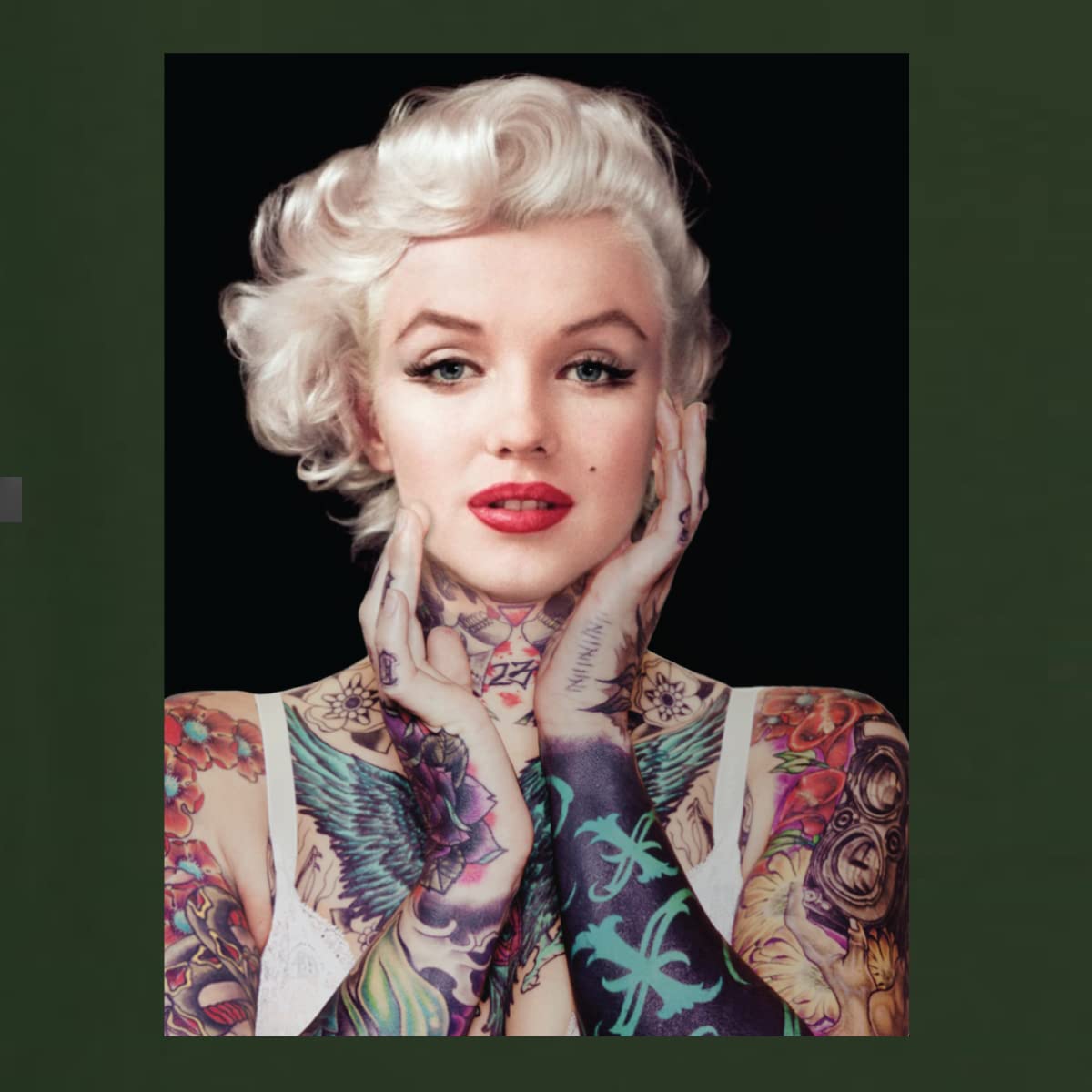 Wild Bobby Marilyn Monroe Tattoo Graphic Sweatshirt - Black Pop Culture Unisex Crewneck Pullover | Vintage Inspired Streetwear for Casual Outfits & Music Festivals