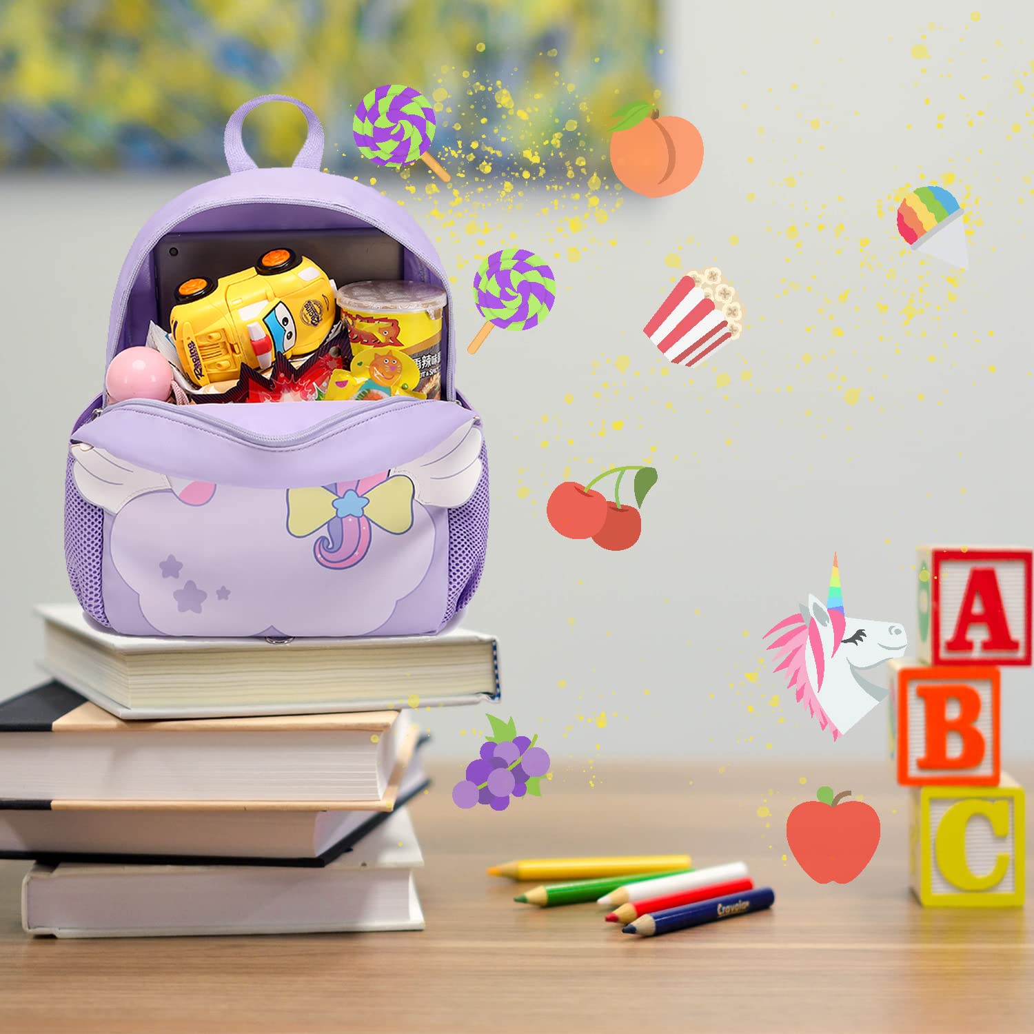 Unicorn Backpack for Girls - Cute Small Toddler Backpack for Preschool & Kindergarten - Lightweight Mini Bookbag for Kids - Perfect for School, Travel & Daycare