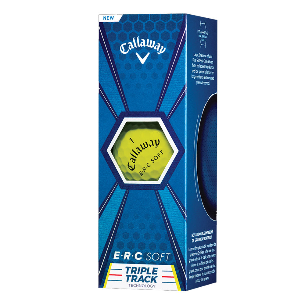 Callaway ERC 19 Triple Track Soft Yellow Golf Balls - High Performance Golf Balls for Distance & Control, Perfect for Practice & Tournament Play