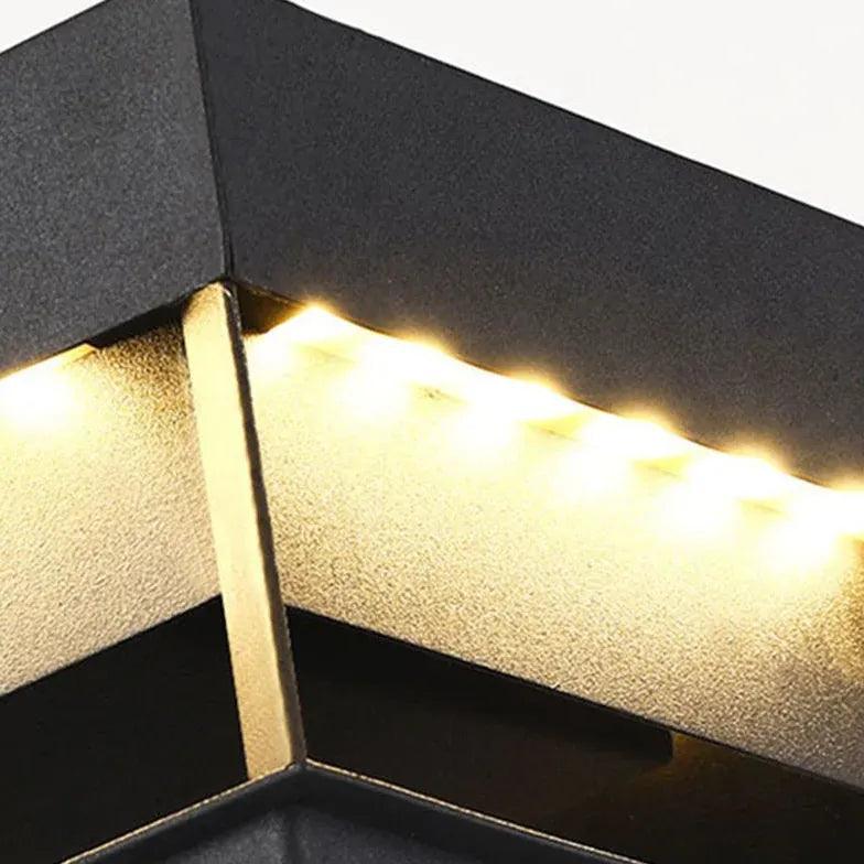 Waterproof Solar Square Outdoor Pillar Lights - Durable Garden Pathway Lighting for Patio, Yard & Driveway