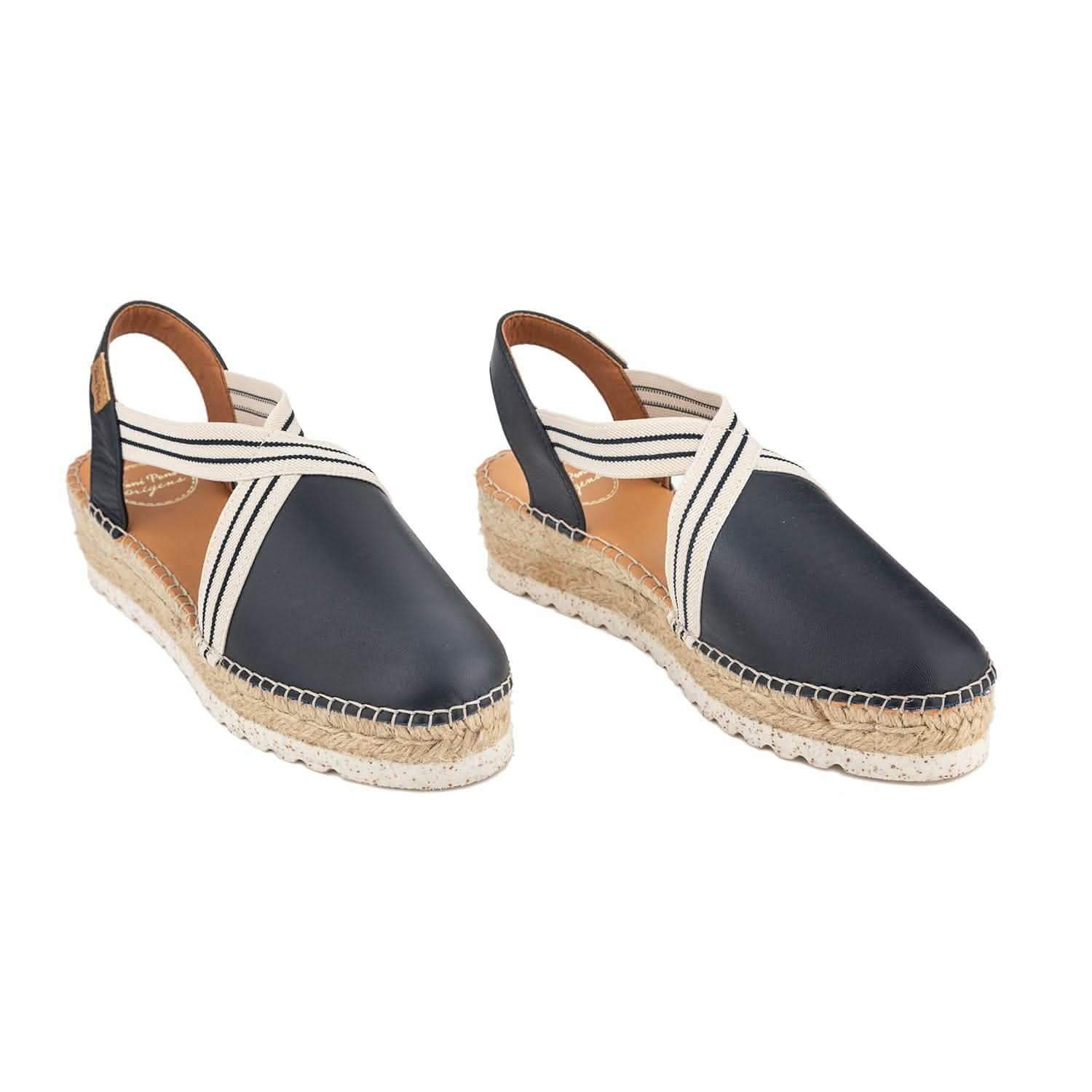 Vera SW Women's Plain Leather Wedge Espadrilles - Comfortable Casual Summer Shoes for Beach, Vacation & Everyday Wear
