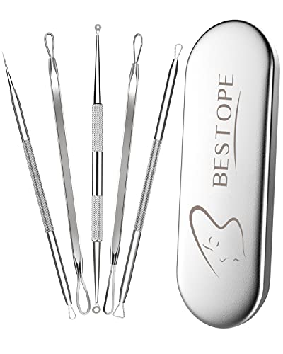 TAYTHI Blackhead Remover Tool Kit - Professional Stainless Steel Pimple Popper & Comedone Extractor for Acne, Whitehead & Blemish Removal - Perfect for Facial Skincare & At-Home Spa Treatments