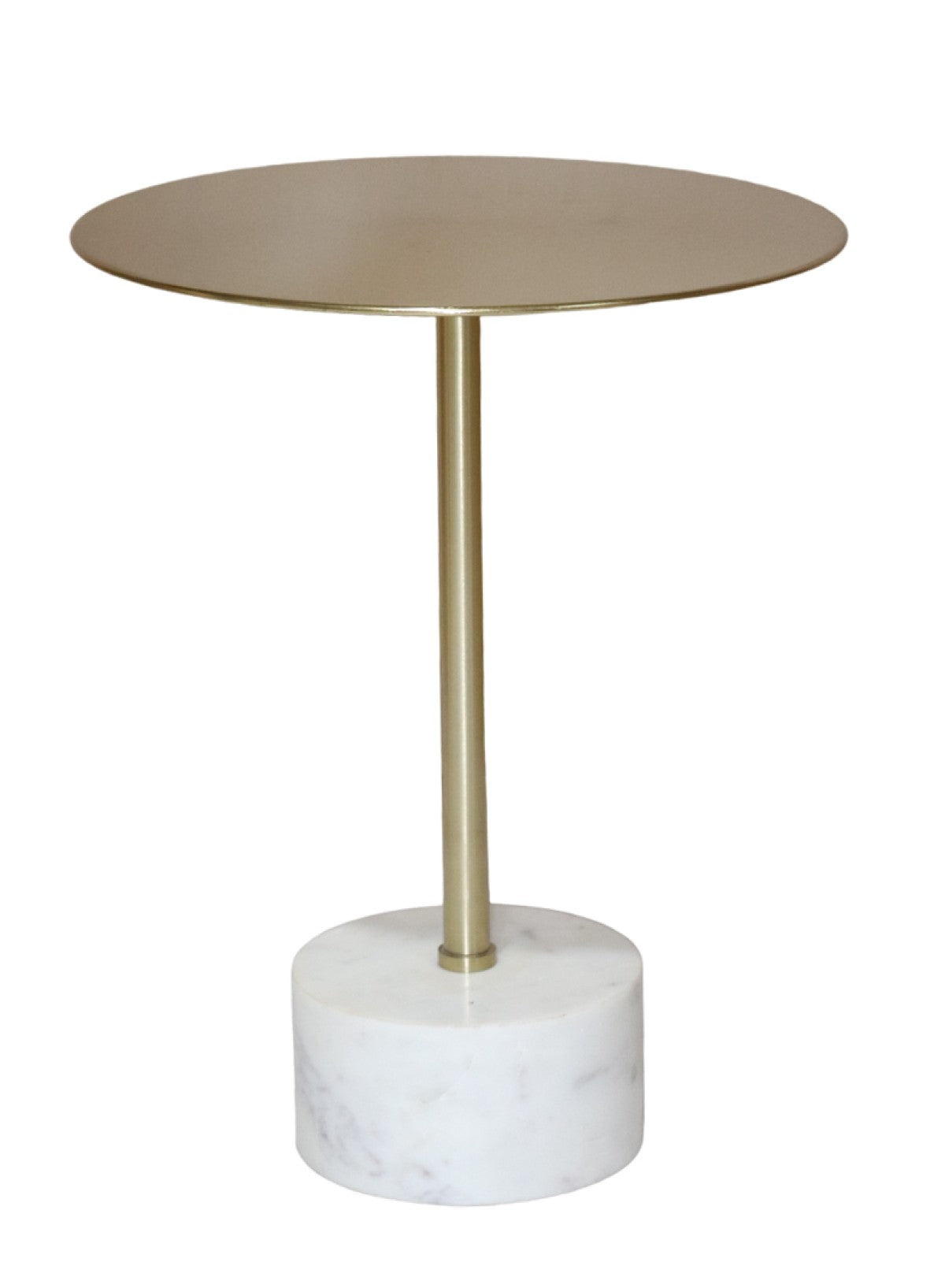 Modern Accent Table - White & Gold Finish, Small Side Table for Living Room, Bedroom, or Entryway - Perfect for Home Decor & Storage