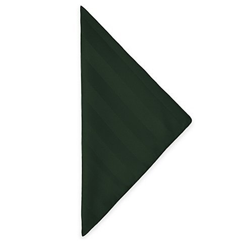 Premium 17x17 Inch Satin-Stripe Cloth Napkins - Set of 10 Dozen (120 Count) - Forest Green - Elegant & Durable for Weddings, Parties & Fine Dining