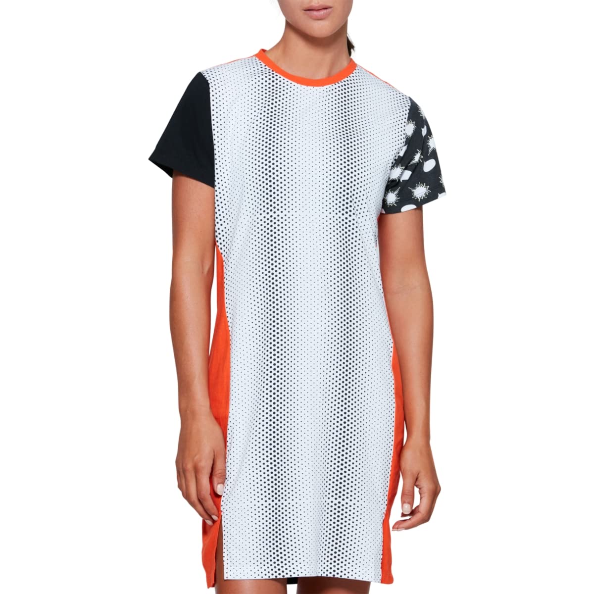 ASICS Women's Happy Chaos Dress - Floral Koi Fish & Dot Print Casual Dress, Size L - Perfect for Summer Outfits, Beach Wear & Casual Occasions