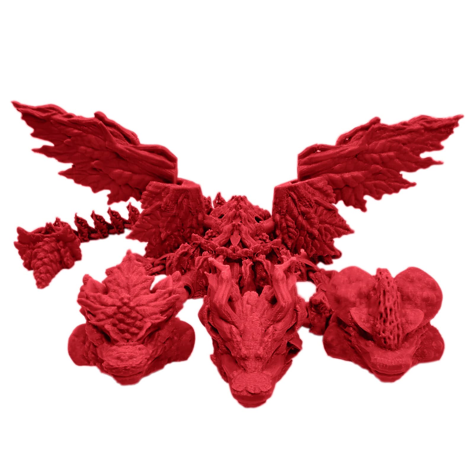 3D Printed Dragon Figurine with Movable Joints - Collectible Home Decor for Stress Relief (Flame Red, 15.7in) - Perfect for Display & Anxiety Relief