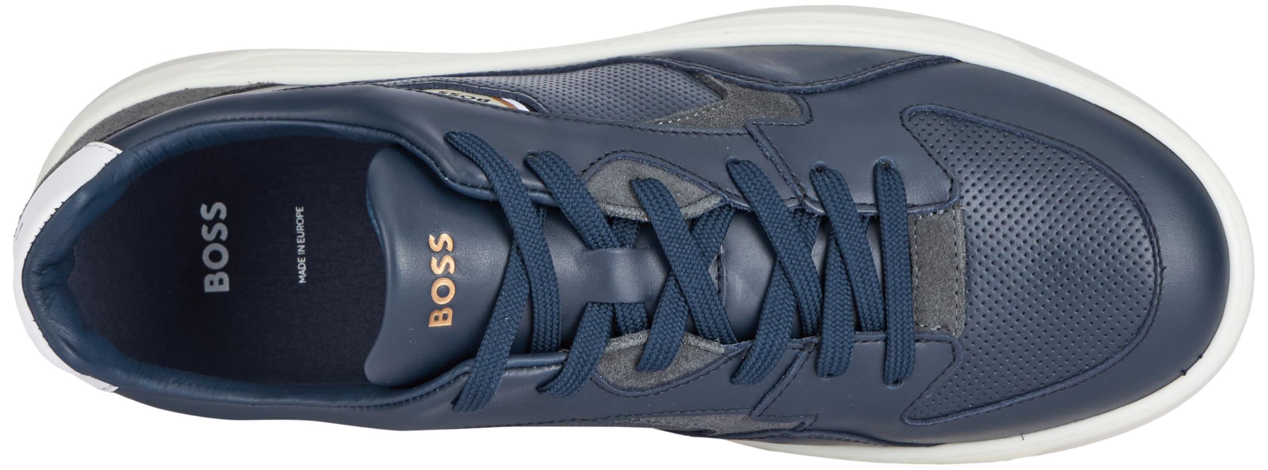 BOSS Men's Baltimore Leather & Mesh Tennis Shoes with Stacked Heel - Perfect for Casual Wear, Work & Outdoor Activities