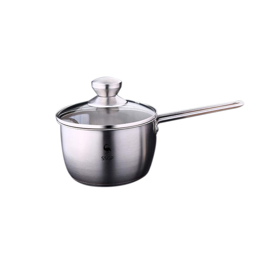 UPKOCH Stainless Steel Milk Warmer Pot with Lid - Butter Melting Pan for Home, Kitchen, Camping & Picnic - Perfect for Heating Milk, Melting Chocolate & Cooking Sauces
