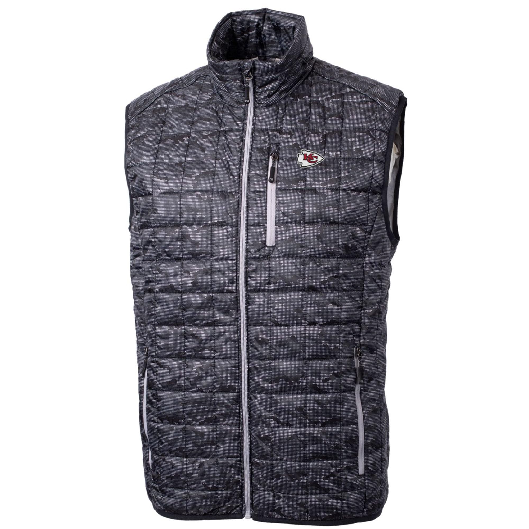 Cutter & Buck Men's NFL Rainier Printed Full-Zip Puffer Vest - Lightweight Insulated Jacket for Football Fans - Perfect for Game Day, Outdoor Activities & Cold Weather