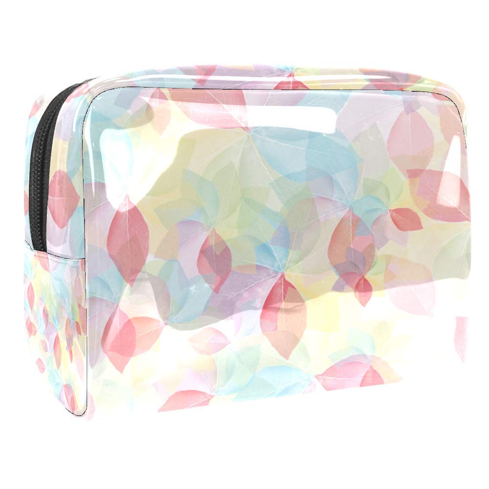 Portable Makeup Bag for Women - Waterproof Travel Toiletry Organizer with Zipper, Lightweight Cosmetic Pouch (Wing Leaves Design) - Perfect for Travel, Gym, and Daily Essentials Storage