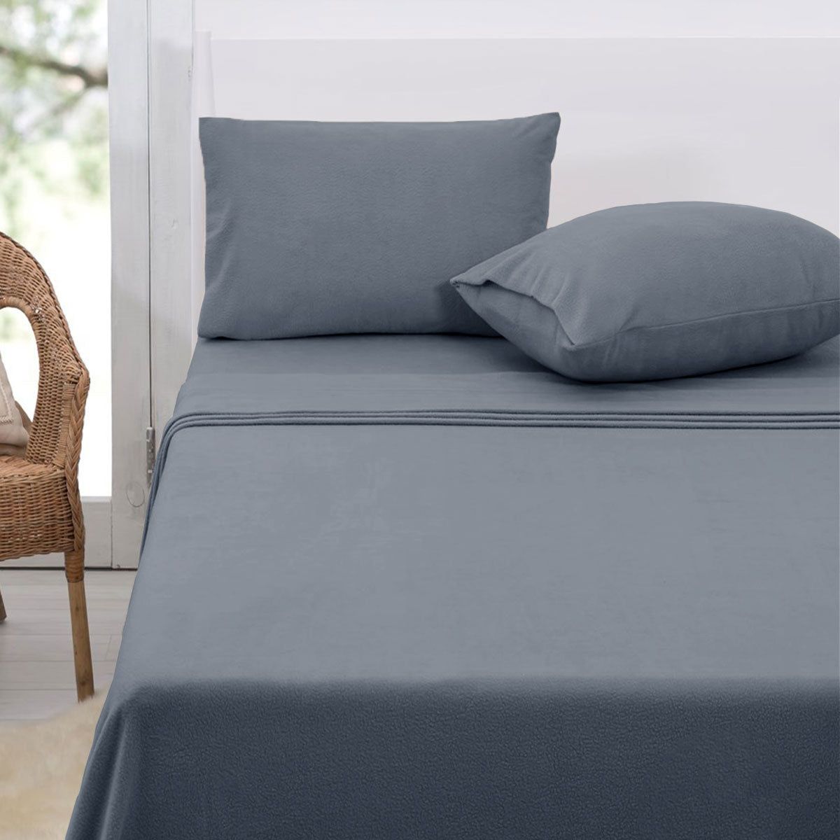 Premium Polar Fleece Sheet Set - Queen Size, 36cm Wall Slate - Ultra Soft & Warm Bedding for Winter - Perfect for Cold Nights, Cozy Home Decor, and Guest Room Comfort