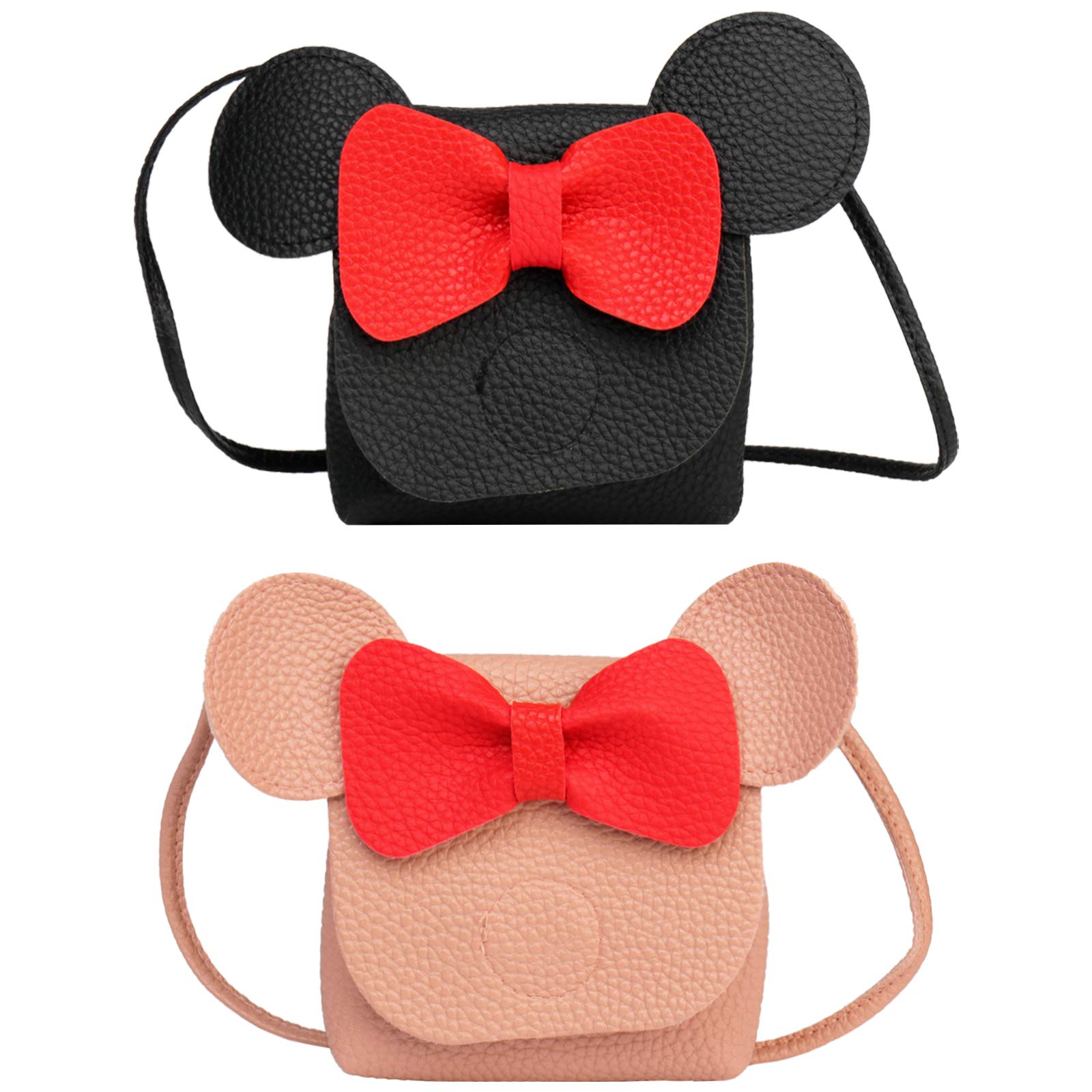 SOTOGO 2 Pack Toddler Crossbody Bags for Girls - Mini Cute Princess Handbags, Adjustable Shoulder Purse for Little Kids | Perfect for Birthday Gifts, Dress-Up Play & Daily Use
