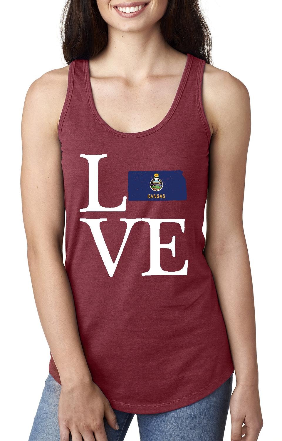 Kansas State Flag Racerback Tank Top for Women - Stylish Traveler's Gift & Casual Wear - Perfect for Road Trips, College Events, and Summer Outfits