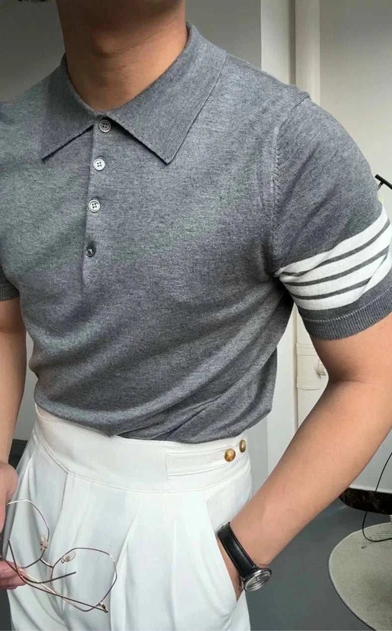 Men's Slim Fit Polo Shirt - Breathable Summer Casual T-Shirt for Outdoor Activities & Daily Wear