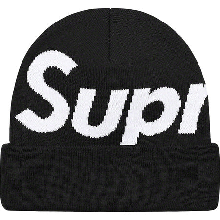 Supreme Big Logo Beanie - Black Winter Hat for Men & Women - Streetwear Fashion Accessory for Cold Weather & Urban Style