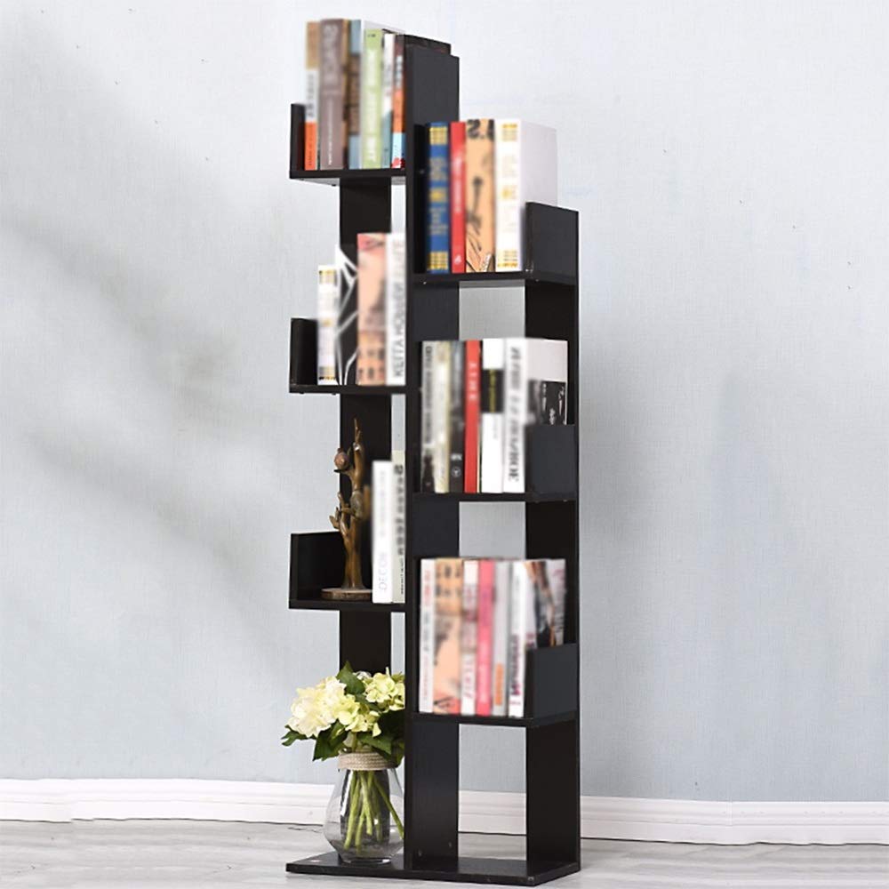 Chunlan Heavy Duty Bookshelf - High Capacity Storage Rack with Strong Load Bearing, Multi-Layer Study Bookcase (48x20x145cm, Black Walnut) - Perfect for Home Office, Living Room & Library Organization