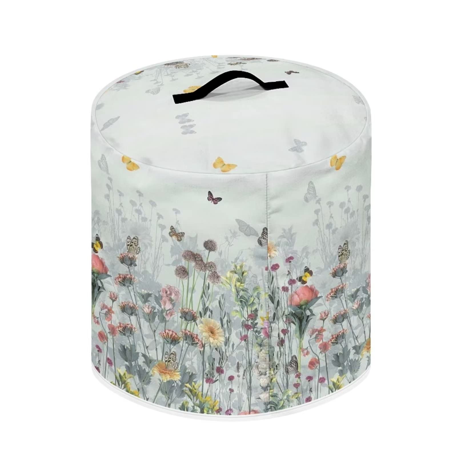 Floral Print Air Fryer Cover with Pocket & Handle - Dust Protection for Kitchen Appliances - Stylish Home Decor for Countertop & Small Spaces