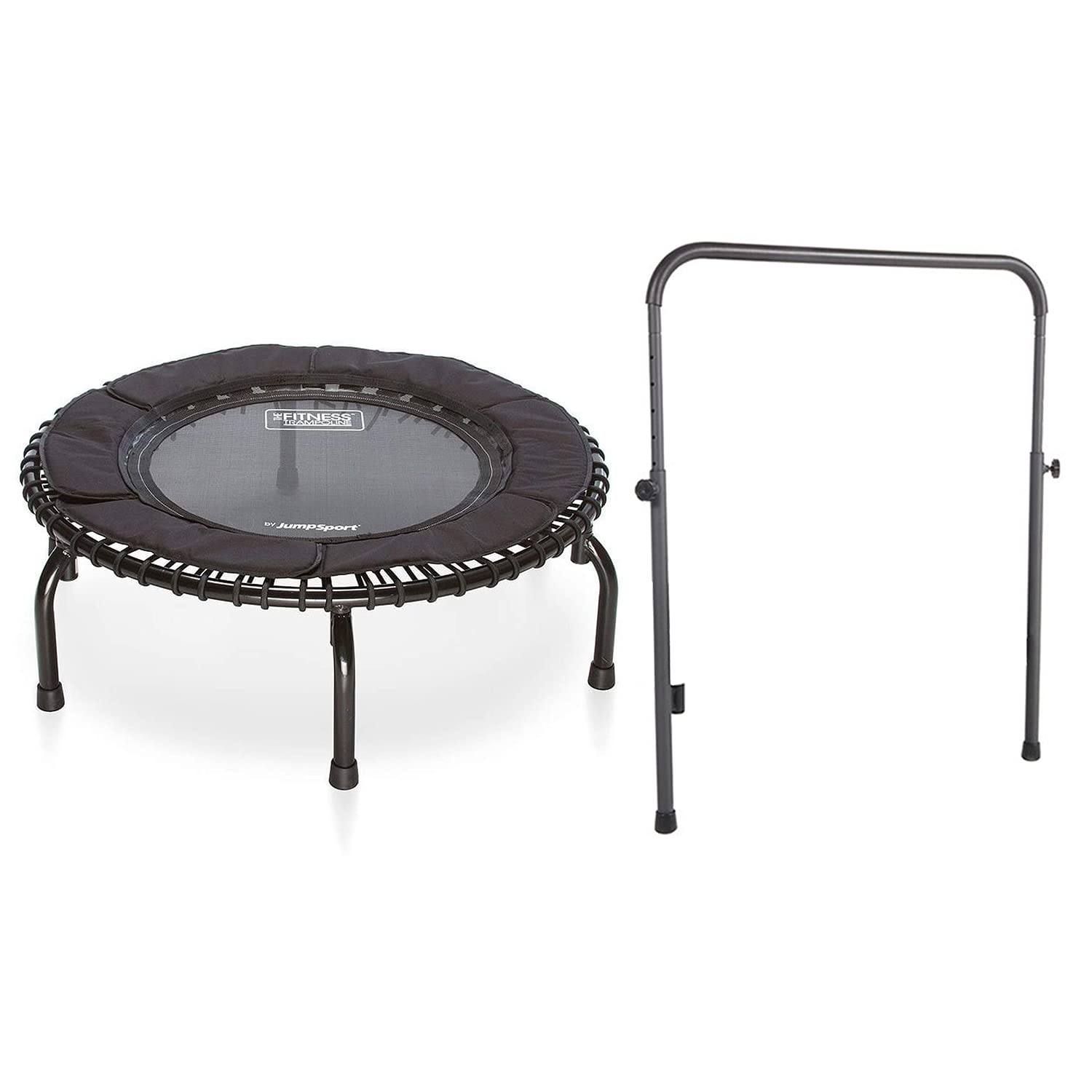 JumpSport 39 Inch Fitness Trampoline for Adults - Heavy Duty Rebounder with Adjustable Handlebar (Model 250) - Home Gym Exercise Equipment for Cardio Workout, Weight Loss & Indoor Fitness Training
