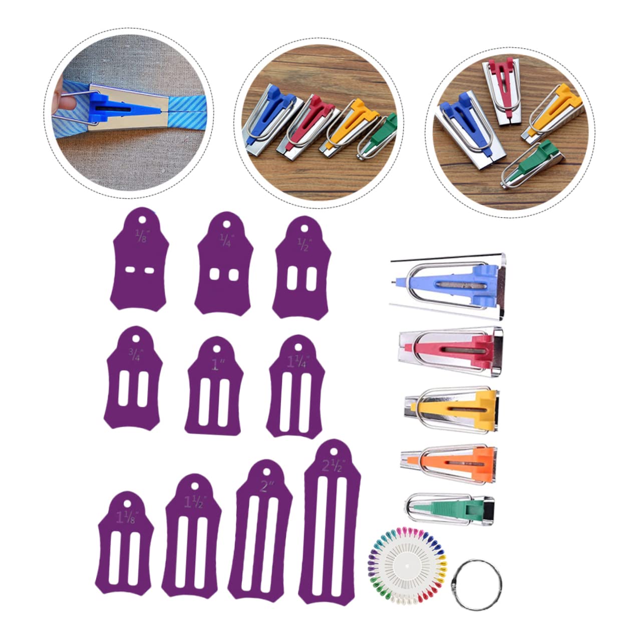 STOBOK Quilting Sewing Tool Kit - 1 Set of Bias Tape Makers & Binding Tools for Dressmaking & DIY Projects | Perfect for Quilting, Garment Making & Crafting