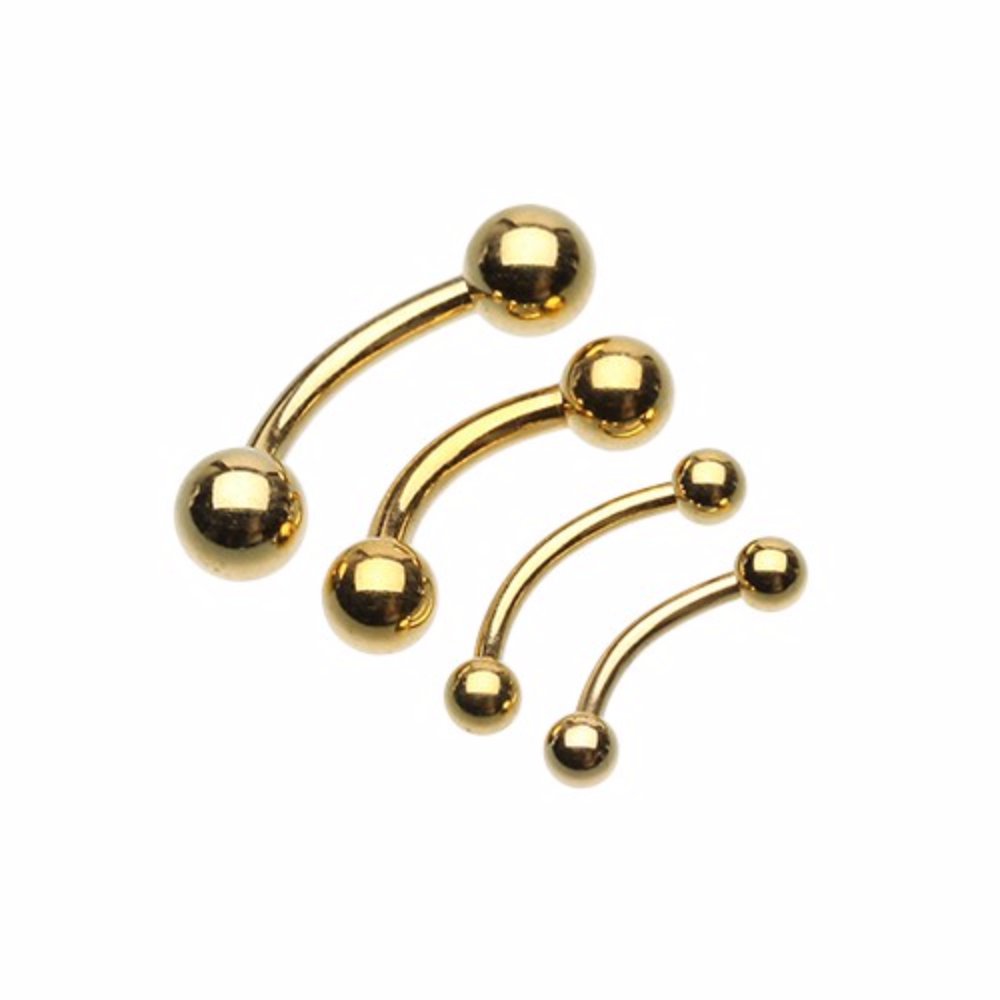 Gold Plated Curved Barbell Ring - WildKlass Body Jewelry for Piercings | Perfect for Cartilage, Nose, and Lip Rings | Hypoallergenic & Stylish