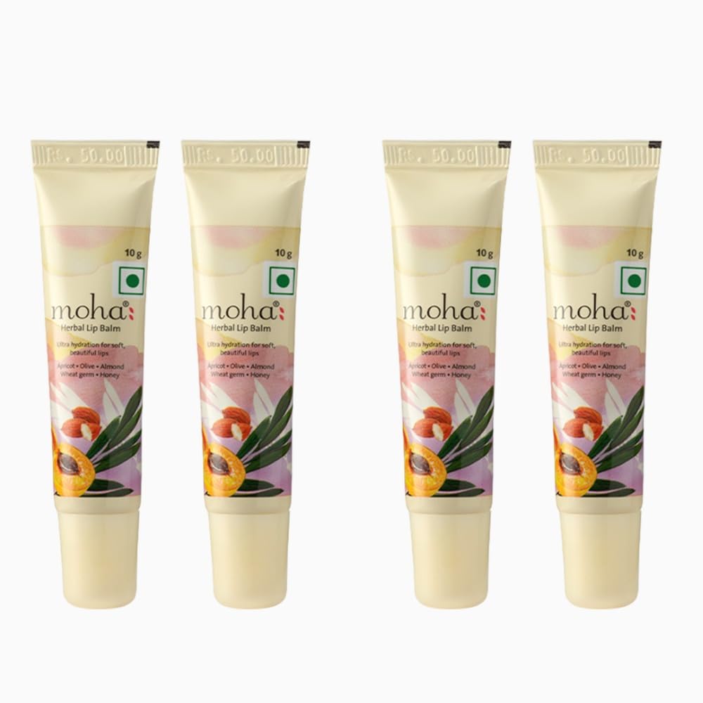 Organic Herbal Lip Balm with Vitamin E - Natural Moisturizer & SPF Protection for Dry, Chapped Lips - Pack of 4 (10g Each) | Perfect for Daily Hydration, Outdoor Activities & Winter Lip Care