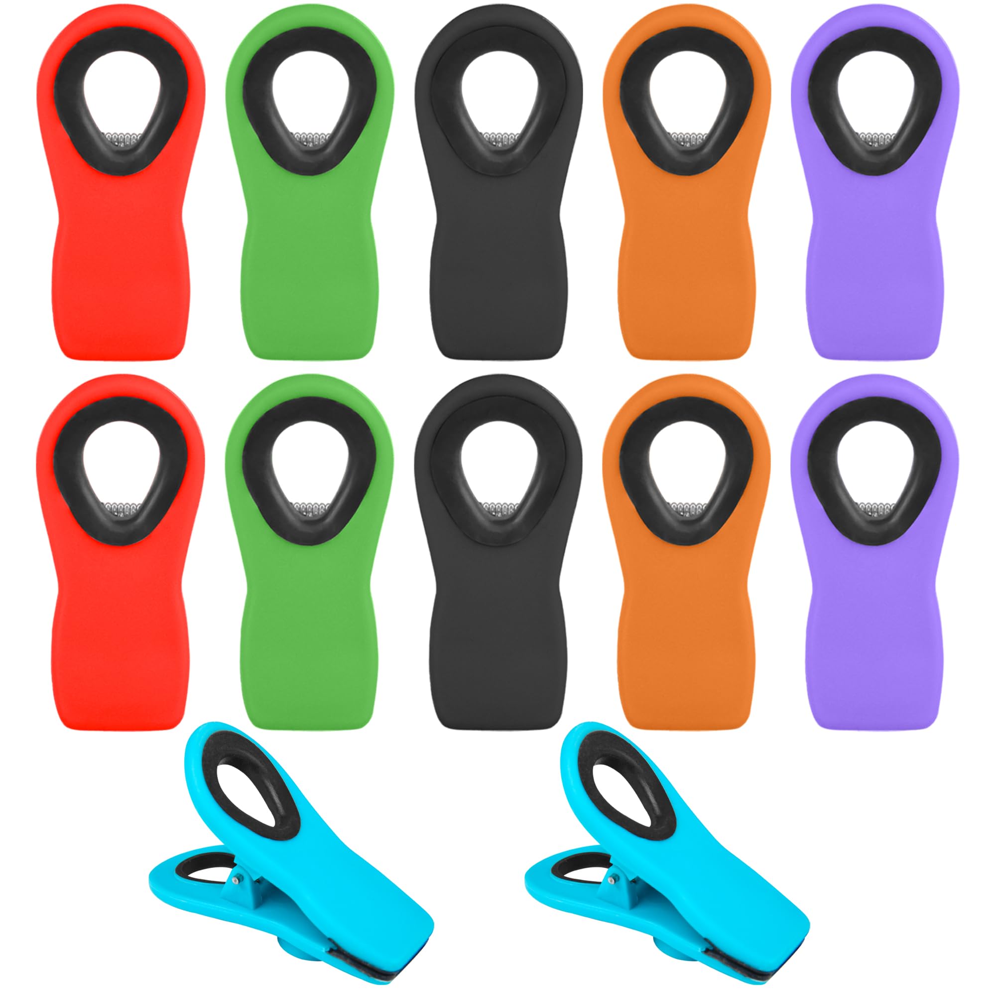 12 Pack Magnetic Chip Clips for Kitchen & Snack Storage - Easy Hanging Bag Sealer Clips