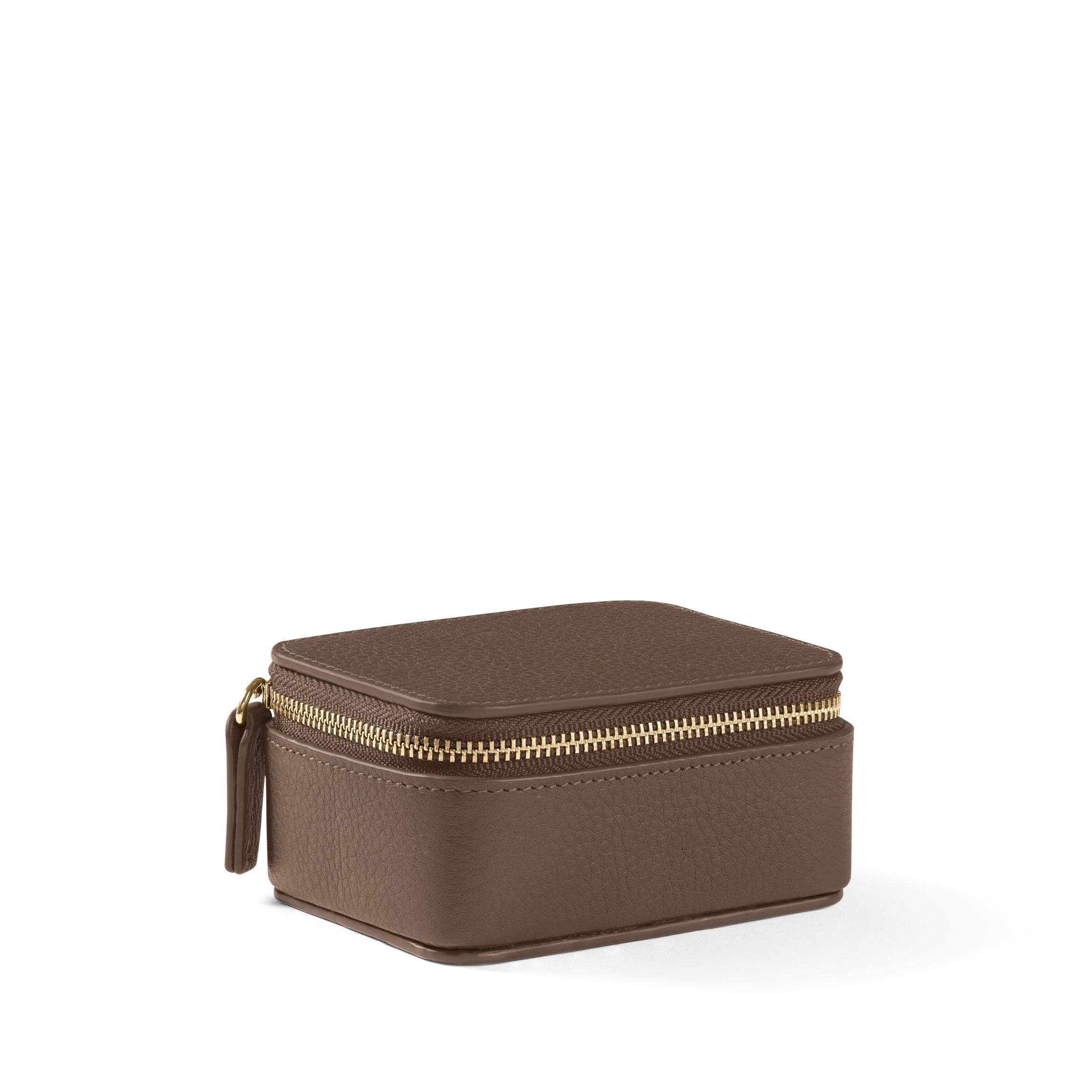 Elegant Small Jewelry Ring Box in Cocoa Brown - Perfect for Engagement Rings, Wedding Bands & Gift Presentation