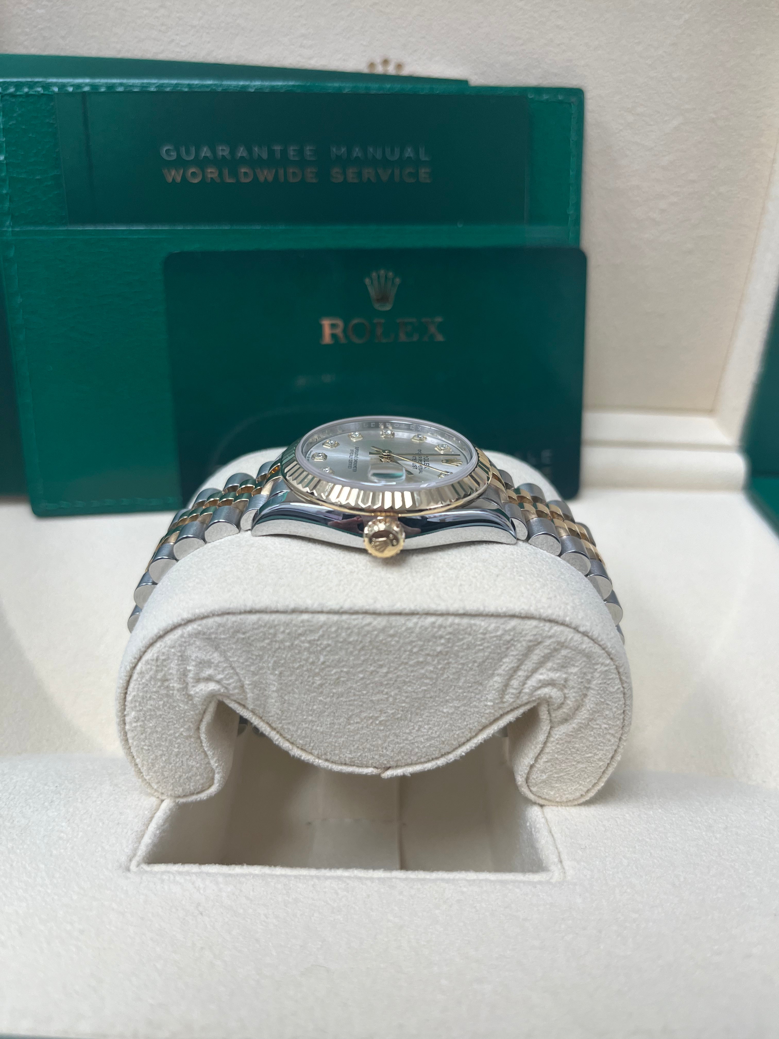 Rolex Datejust 31mm Watch - Steel & Yellow Gold, Fluted Bezel, Silver Diamond Dial, Jubilee Bracelet 278273 - Luxury Women's Watch for Business, Parties & Special Occasions