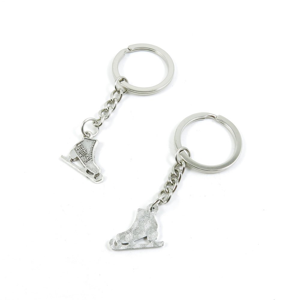 Bulk Keychain Charms for Jewelry Making - Ice Skate Shoe Keyring Clasps, Key Tags & Findings (50pcs) - Perfect for DIY Crafts, Gift Accessories & Key Organization