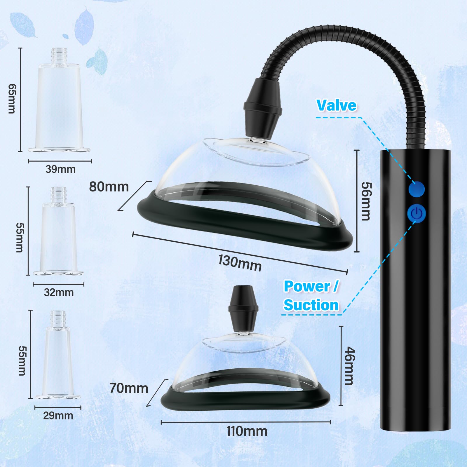 Premium Automatic Vacuum Pussy Pump for Women - 3 Powerful Modes with 5 Silicone Cups, Female Nipple & Vagina Stimulator for Enhanced Pleasure | Perfect for Couples Play, Solo Exploration & Sensual Massage