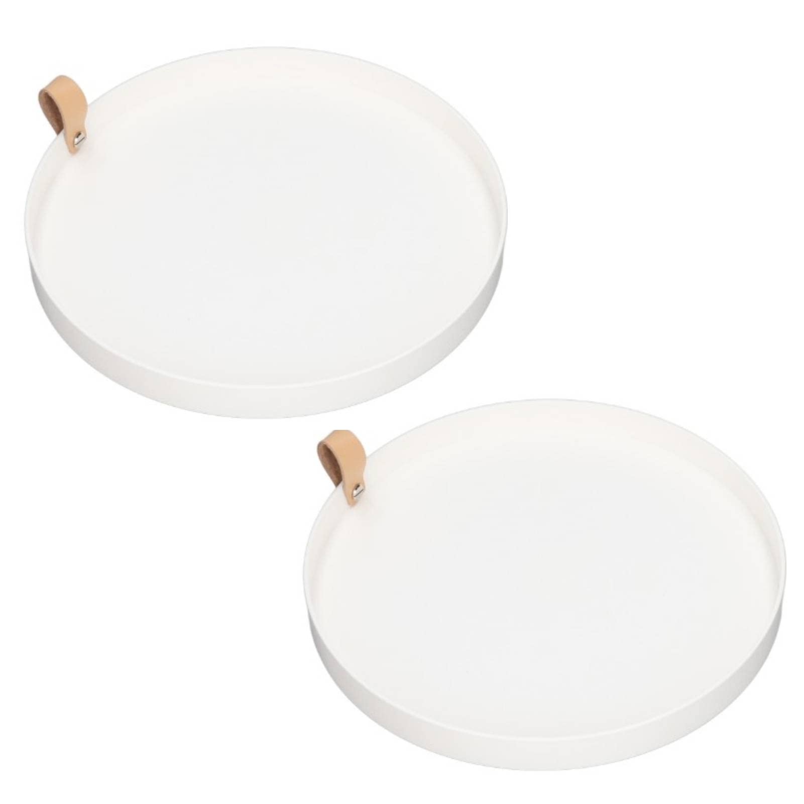 Beufee 2-Pack White Jewelry Dish - 10.43 Inch Round Trinket Tray, Ring Holder & Key Organizer for Vanity, Dresser, Bathroom | Elegant Home Decor & Cosmetic Storage Solution