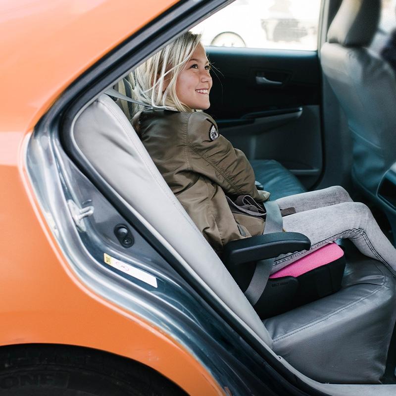 Clek Olli Backless Booster Car Seat for Kids - Lightweight & Portable Travel Booster for Safe Car Rides - Perfect for School, Travel, and Everyday Use