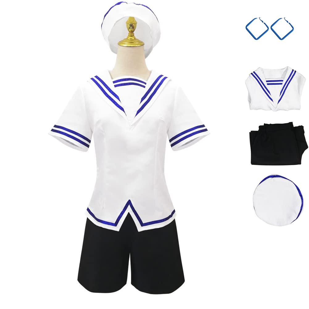 Fruits Basket Tohru Cosplay Costume Set - Anime Blue Pleated Skirt School Uniform with Socks | Perfect for Halloween, Anime Conventions & Cosplay Events
