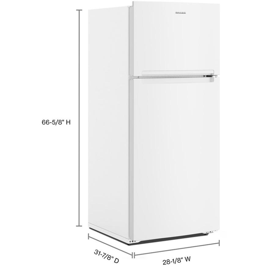 Amana 28 Inch 16.4 Cu Ft Freestanding Top Freezer Refrigerator ARTX3028PW - Perfect for Kitchens, Apartments & Small Spaces
