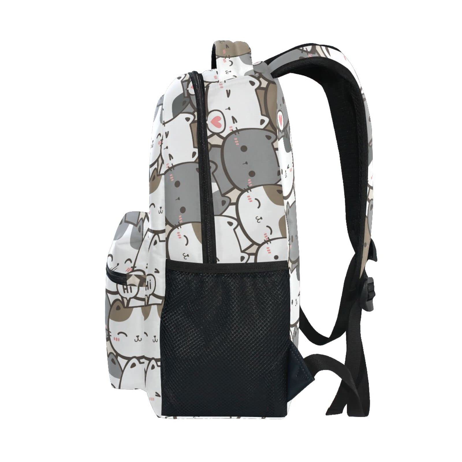 Cute Grey Cat Backpack for Women & Men - School, Travel & Laptop Bag