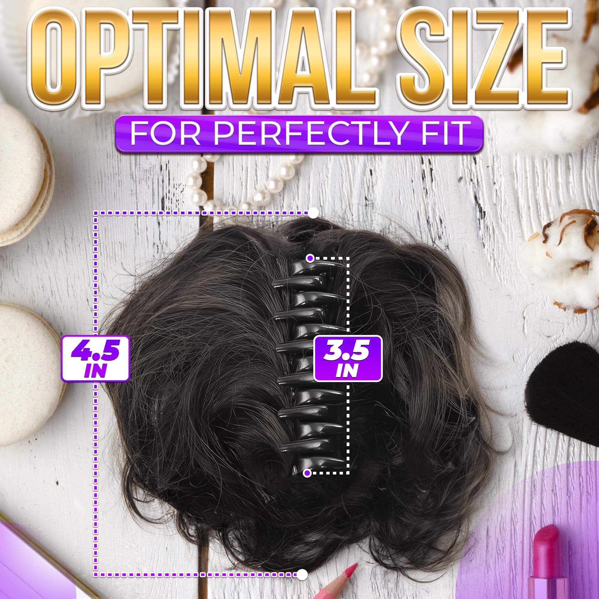 Messy Hair Bun Clip with Hair Attached - Seamless Hair Extensions Scrunchies & Claw Clip for Women | Perfect for Updos, Ponytails & Everyday Hairstyles | Wiggy Hair Bun Maker Accessory