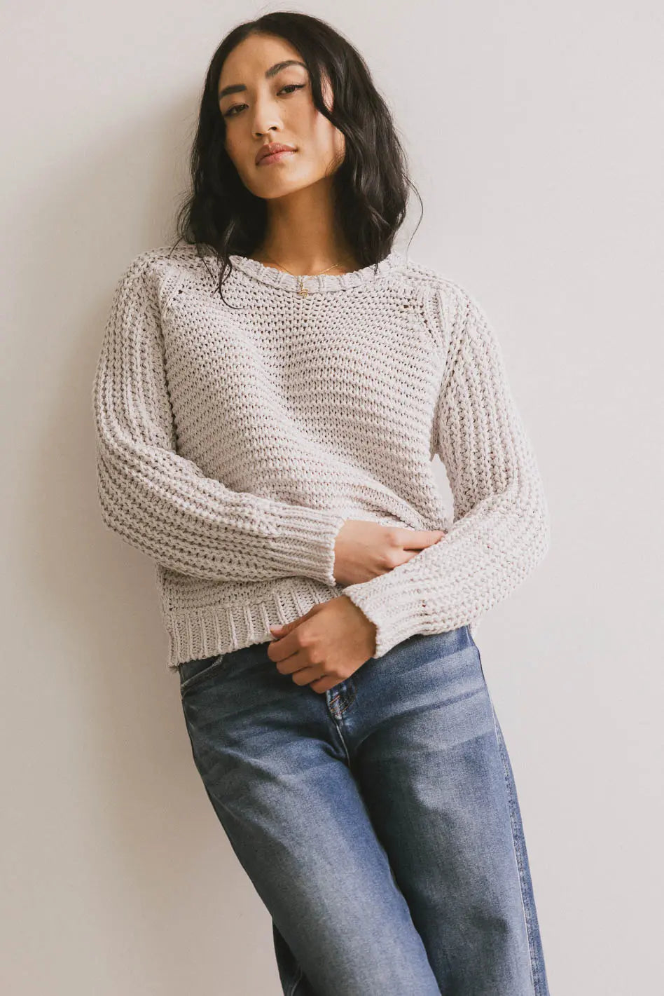 Juniper Textured Grey Sweater for Women | Cozy Knit Pullover | Perfect for Fall & Winter Outfits, Casual Wear & Layering