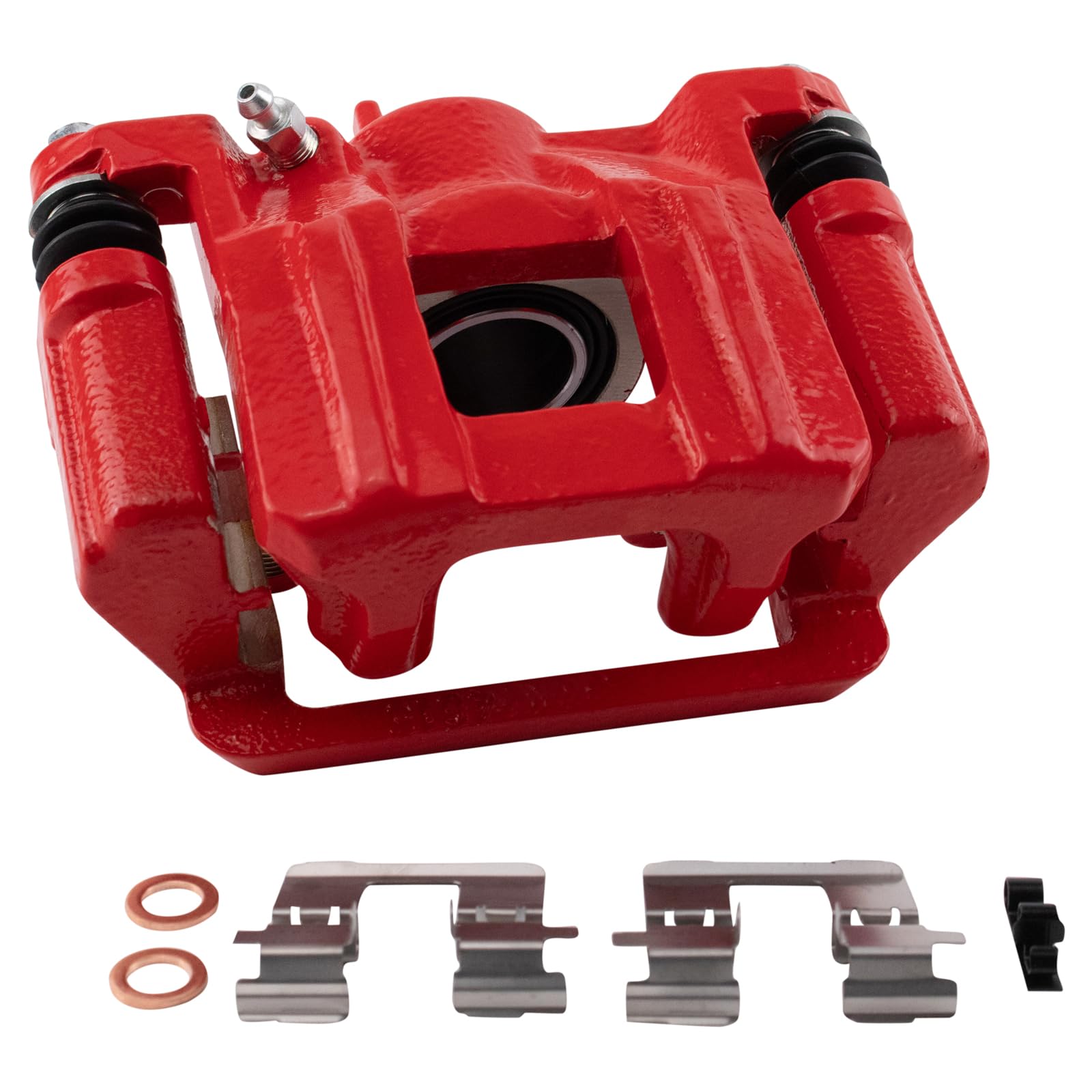 TRQ Red Rear Performance Brake Caliper Set - Compatible with 2009-2015 Honda Pilot | High-Performance Braking for SUVs & Off-Road Adventures